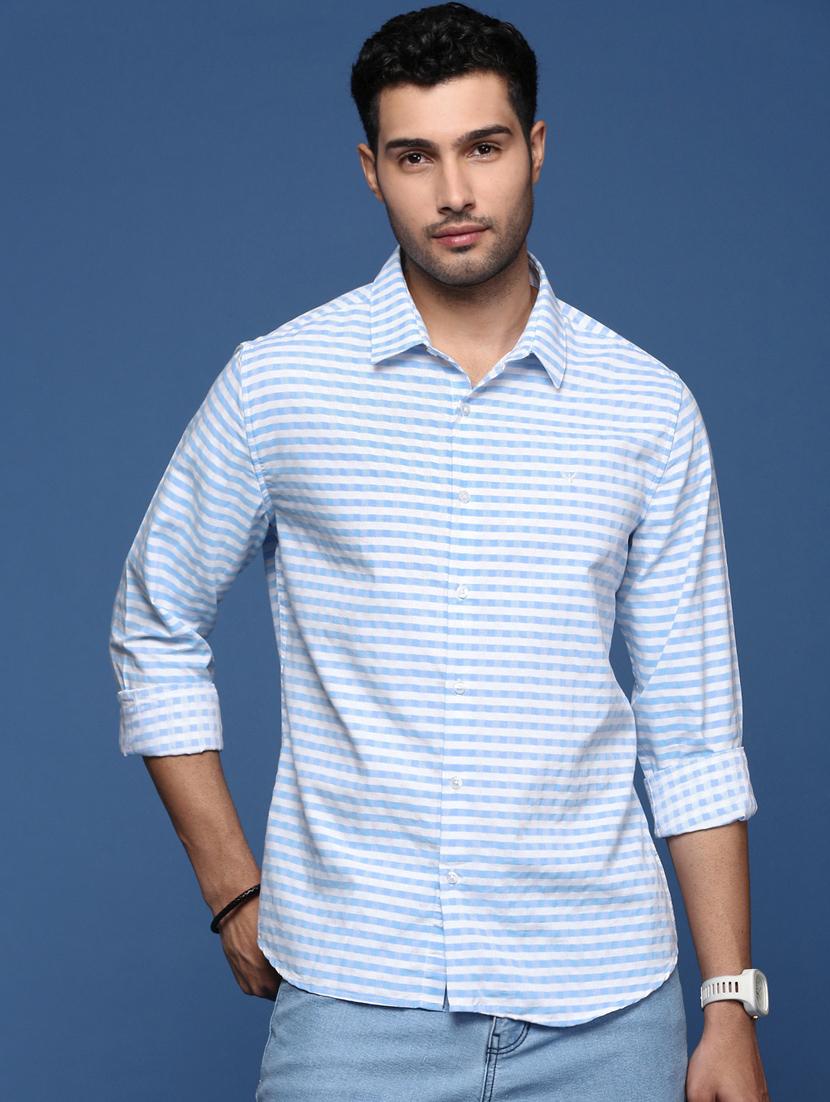 men long sleeved checkered casual shirt - 21378826 - Zoom Image - 0