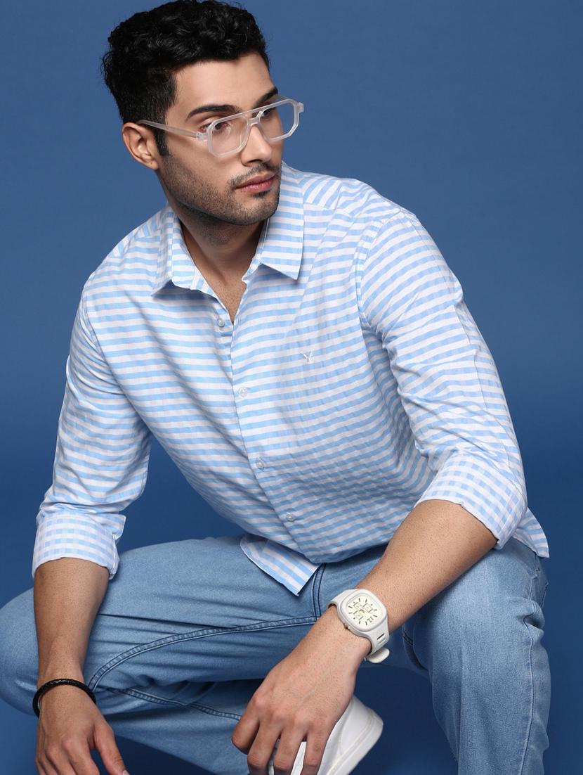 men long sleeved checkered casual shirt - 21378826 - Standard Image - 2