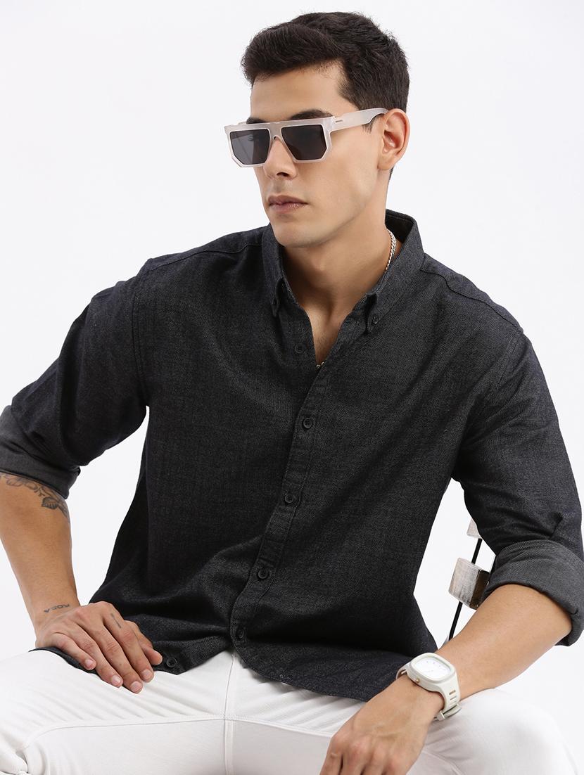 men solid cotton casual shirt - 21378848 - Standard Image - 2