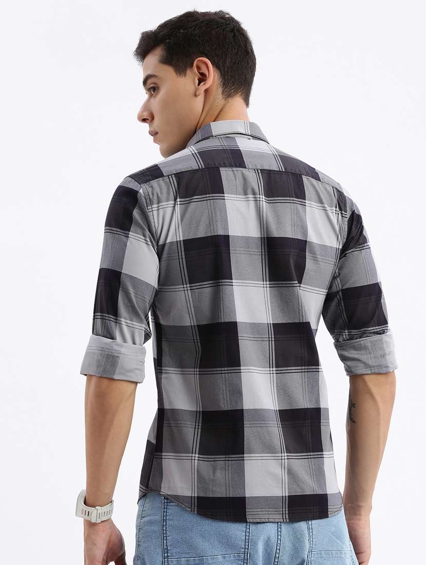 men long sleeved checkered casual shirt - 21378852 -  Standard Image - 2