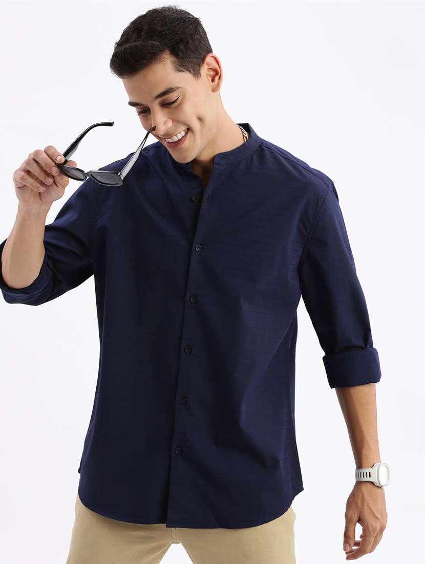 men long sleeved solid casual shirt - 21378872 - Standard Image - 2