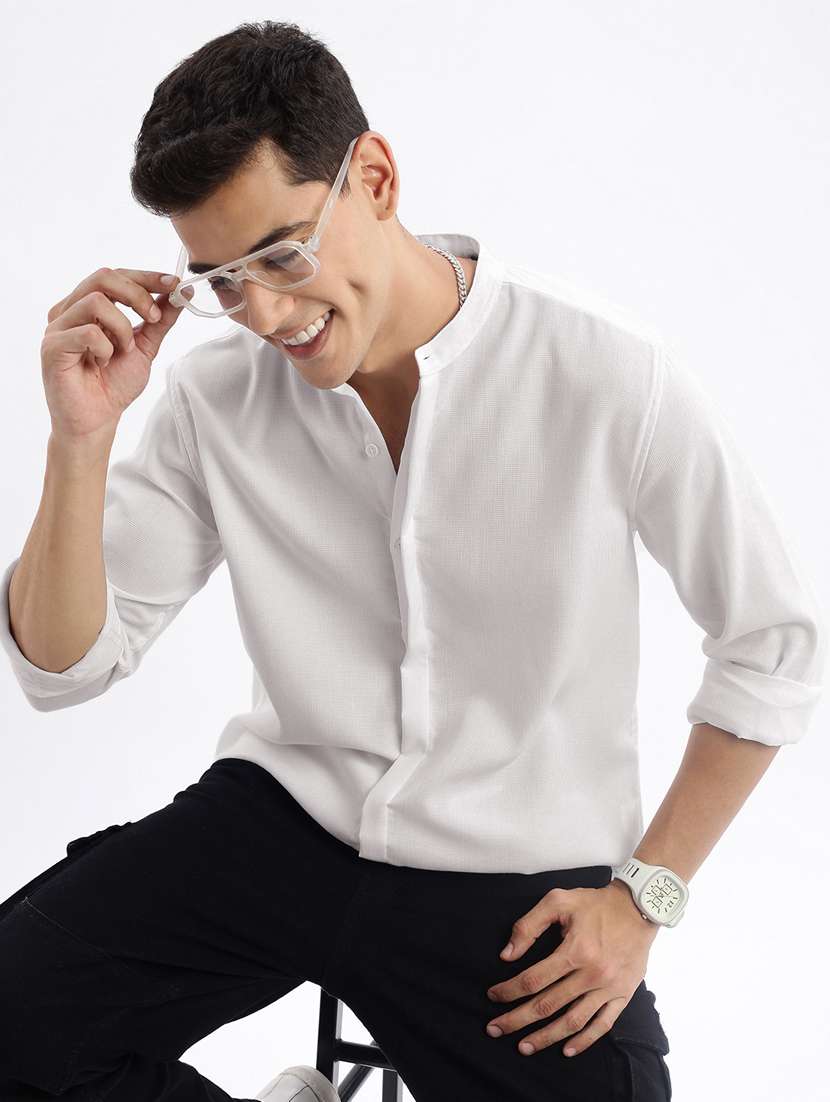 white solid cotton casual shirt - 21378883 - Standard Image - 2