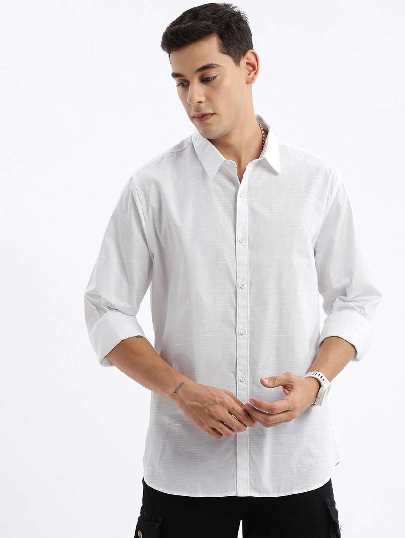 men long sleeved solid casual shirt