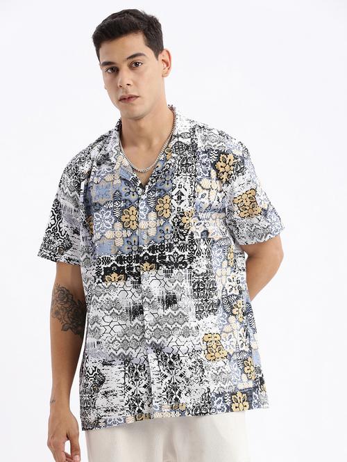 men short sleeved printed casual shirt - 21378900 - Standard Image - 0