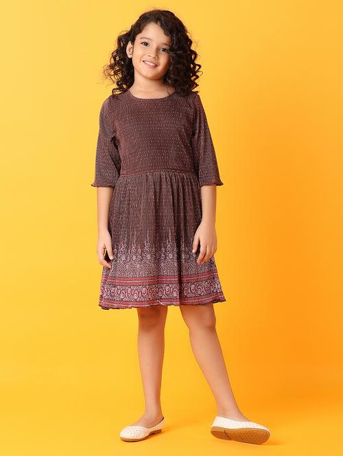 girls printed round neck frock - 21381898 -  Standard Image - 0