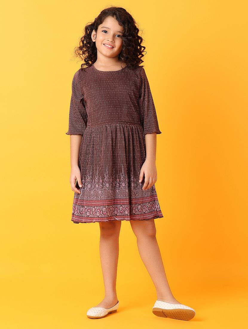 girls printed round neck frock - 21381898 -  Zoom Image - 0