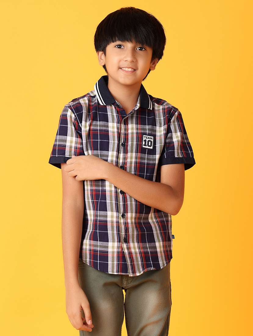 boys blue checks shirt