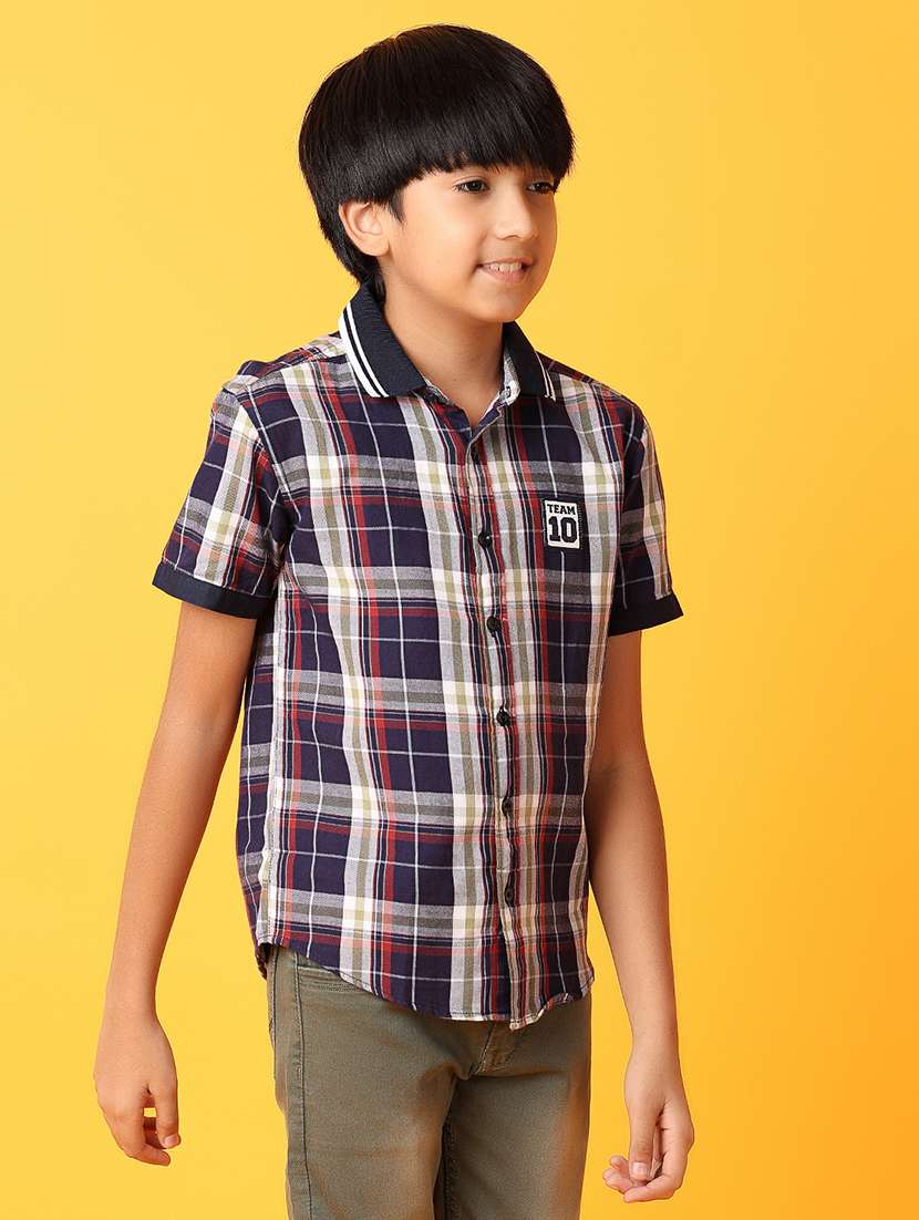 boys blue checks shirt - 21381922 -  Standard Image - 2