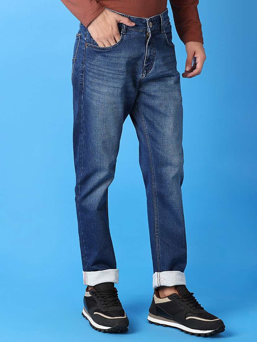 men mid rise plain jeans - 21382045 -  Standard Image - 2