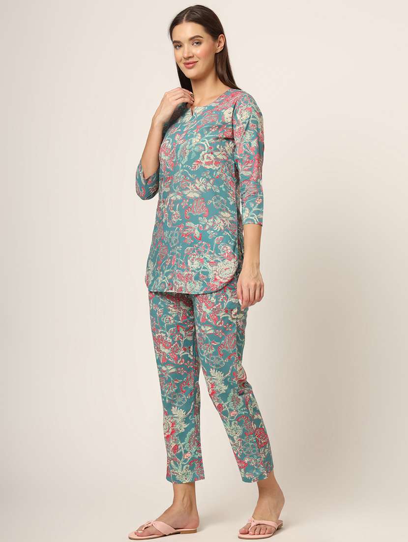 women printed pyjama nightwear set - 21382232 -  Standard Image - 2