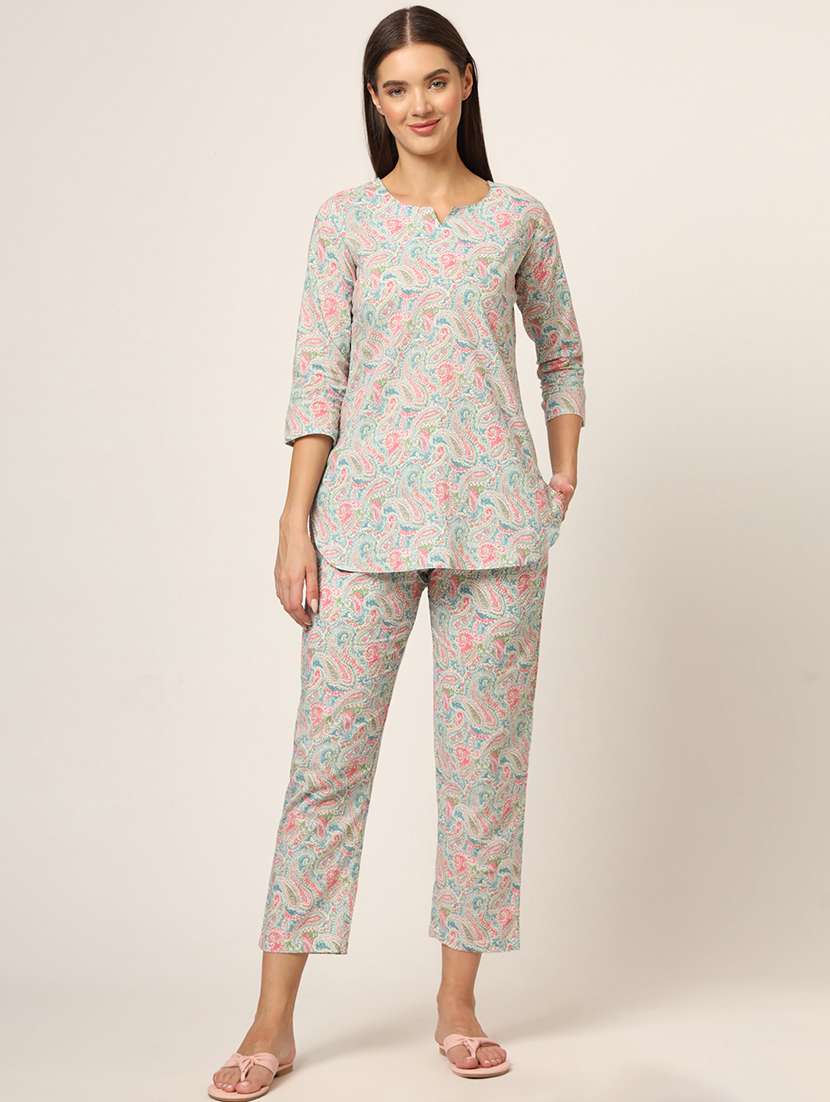 women printed pyjama nightwear set