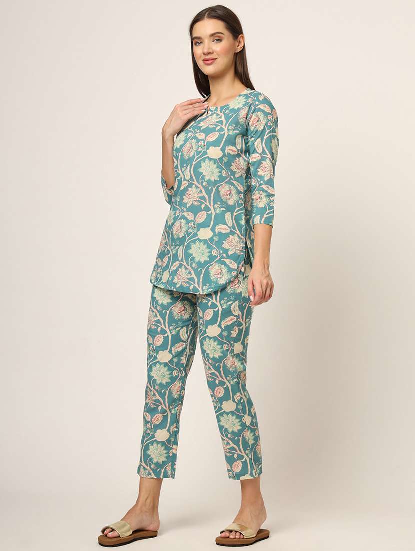 women printed pyjama nightwear set - 21382235 -  Standard Image - 2