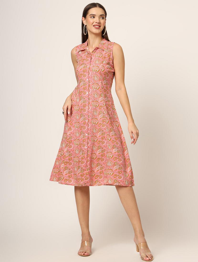 women pink printed a-line ethnic dress - 21382240 - Zoom Image - 0