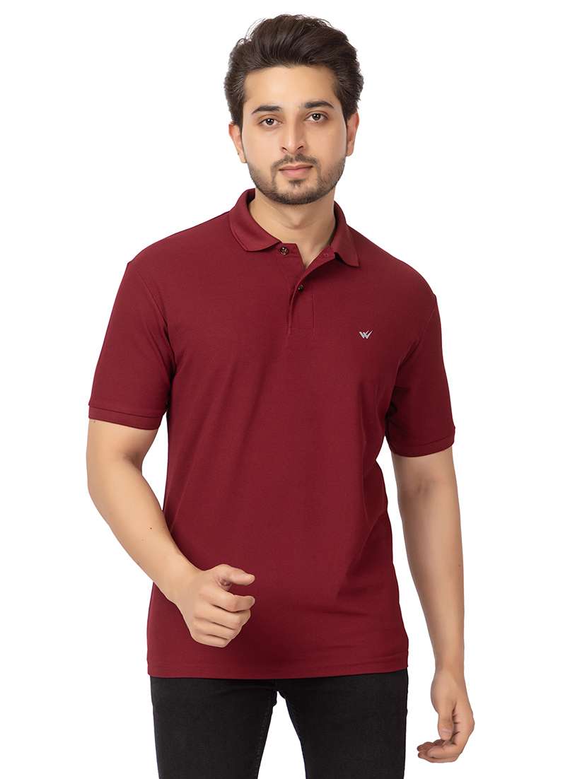 men polo neck solid t-shirt