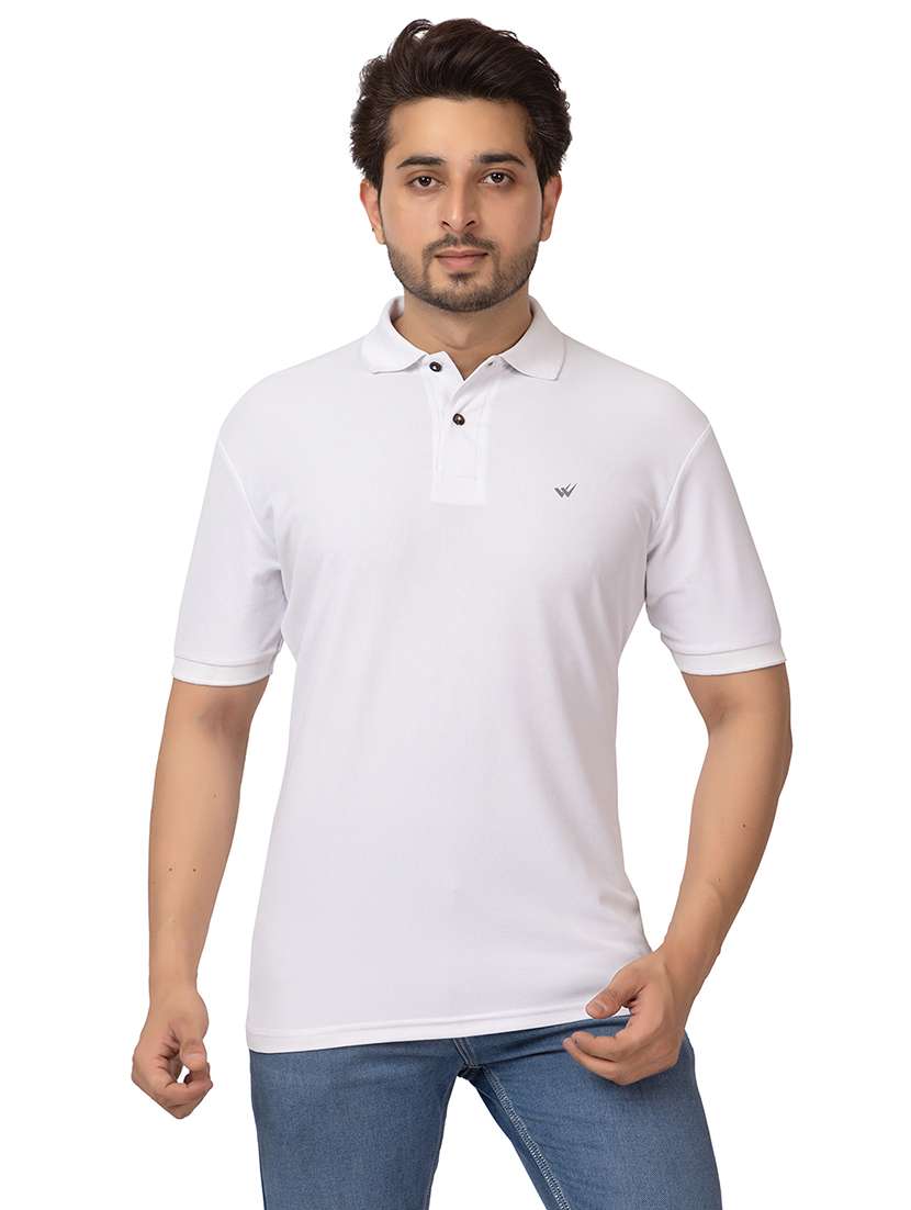 men polo neck solid t-shirt
