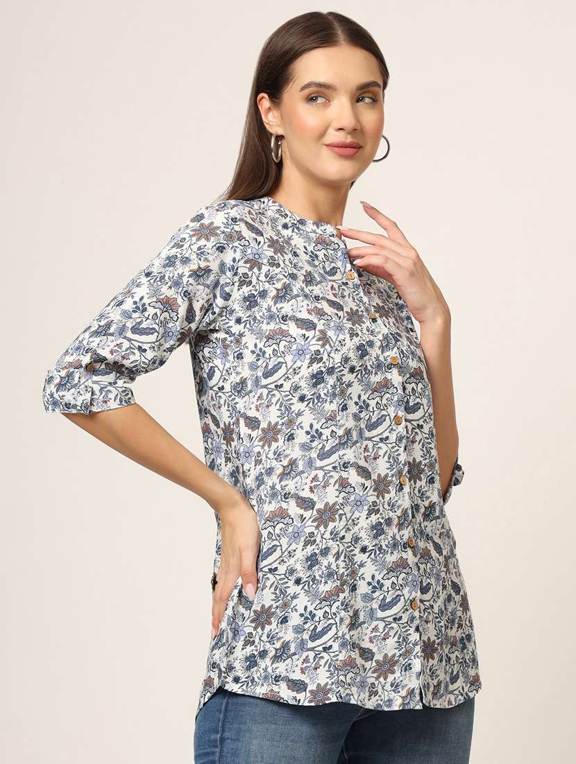 women florals printed a-line top - 21382261 - Standard Image - 2