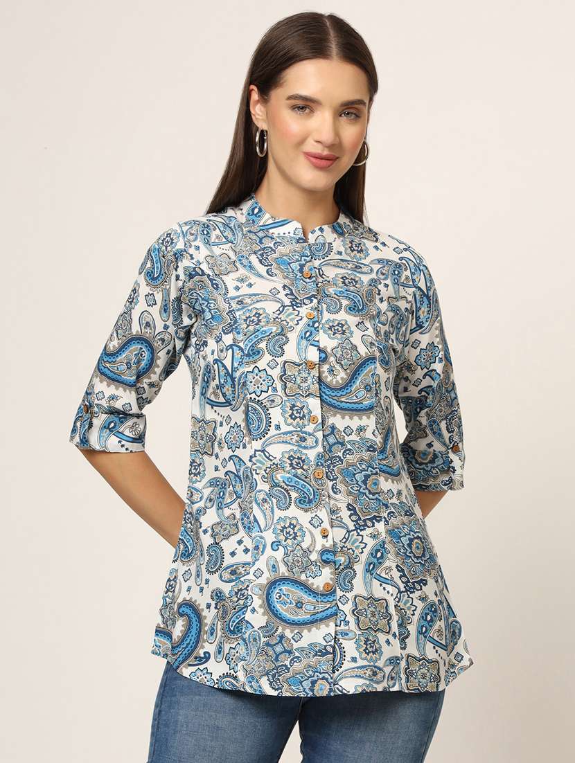 women florals printed a-line top