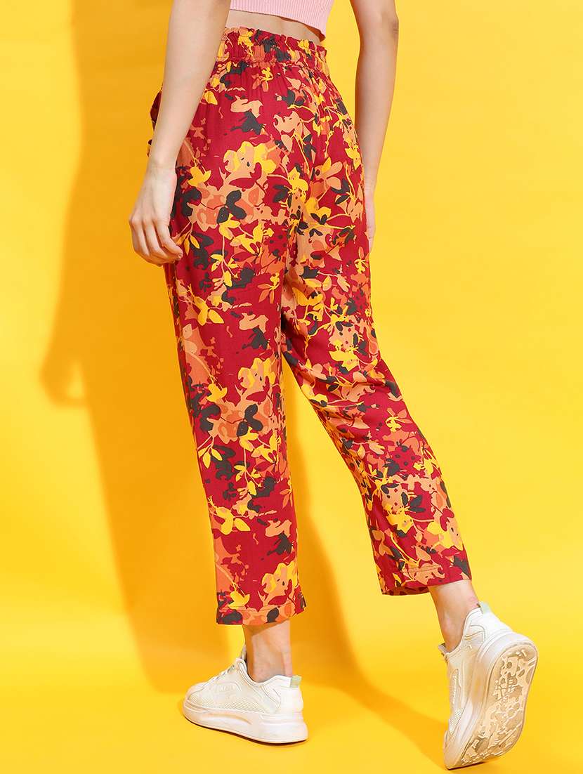 women maroon viscose peg trouser - 21382388 -  Standard Image - 2