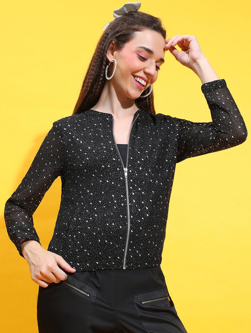black printed summer jacket - 21382393 - Zoom Image - 0