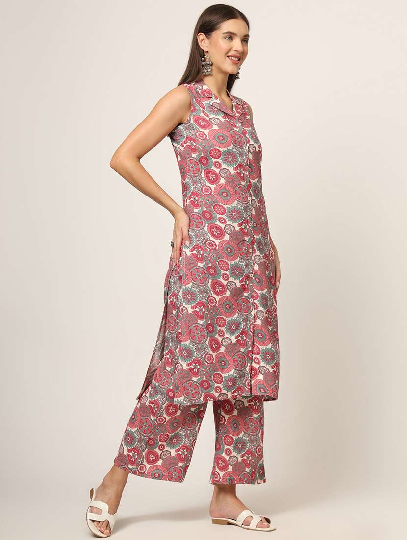 women floral printed kurta palazzo set - 21382401 -  Standard Image - 2