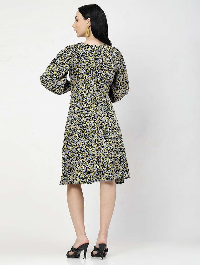 women black polyester a-line dress - 21382450 -  Standard Image - 2