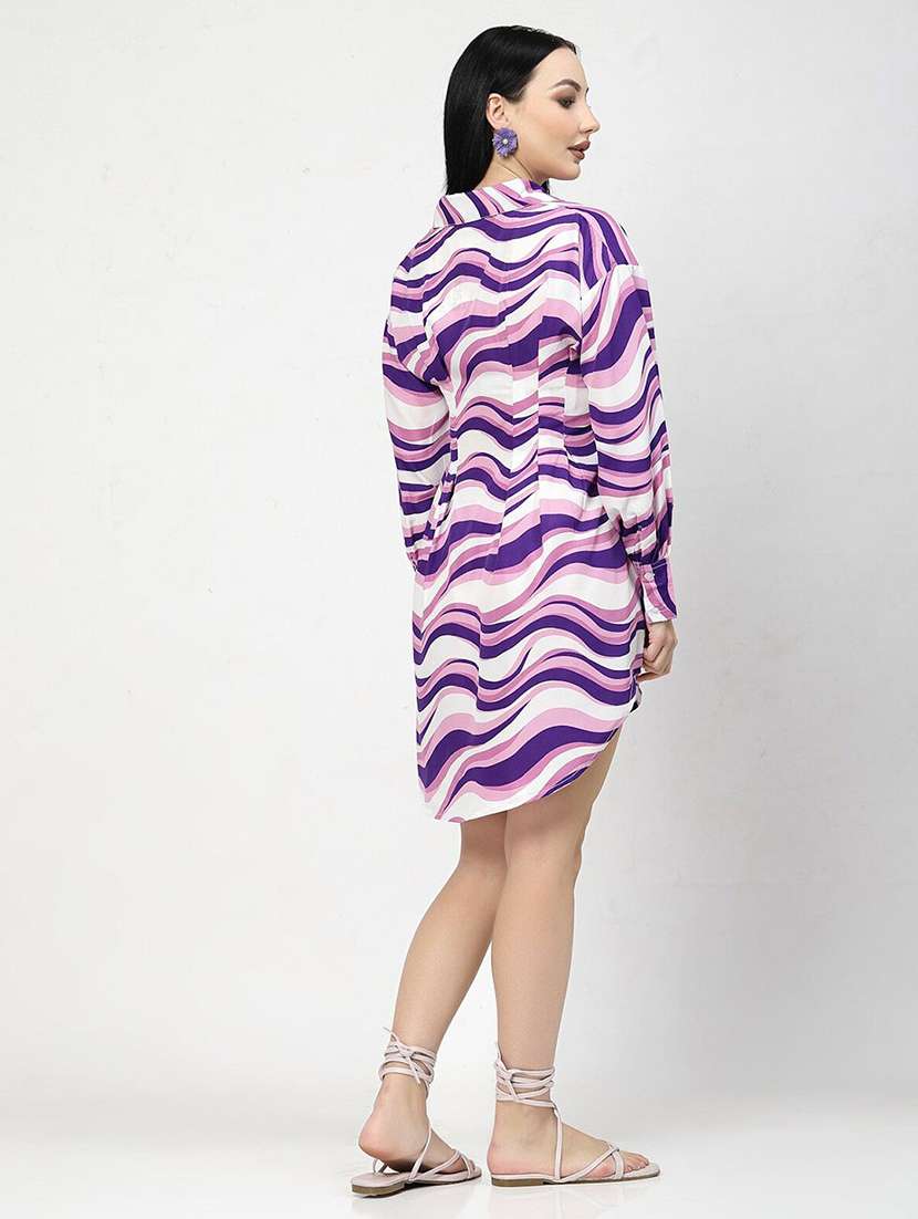 multicolored stripes shirt dress - 21382471 -  Standard Image - 2