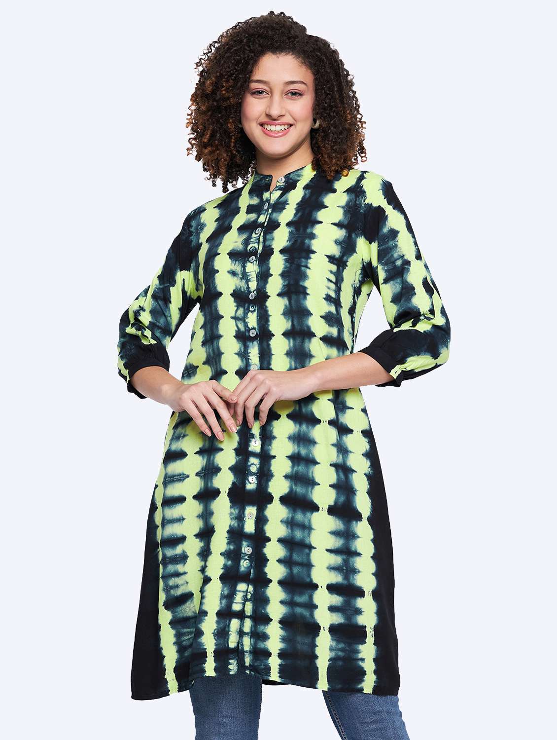lime tie & dye regular tunic