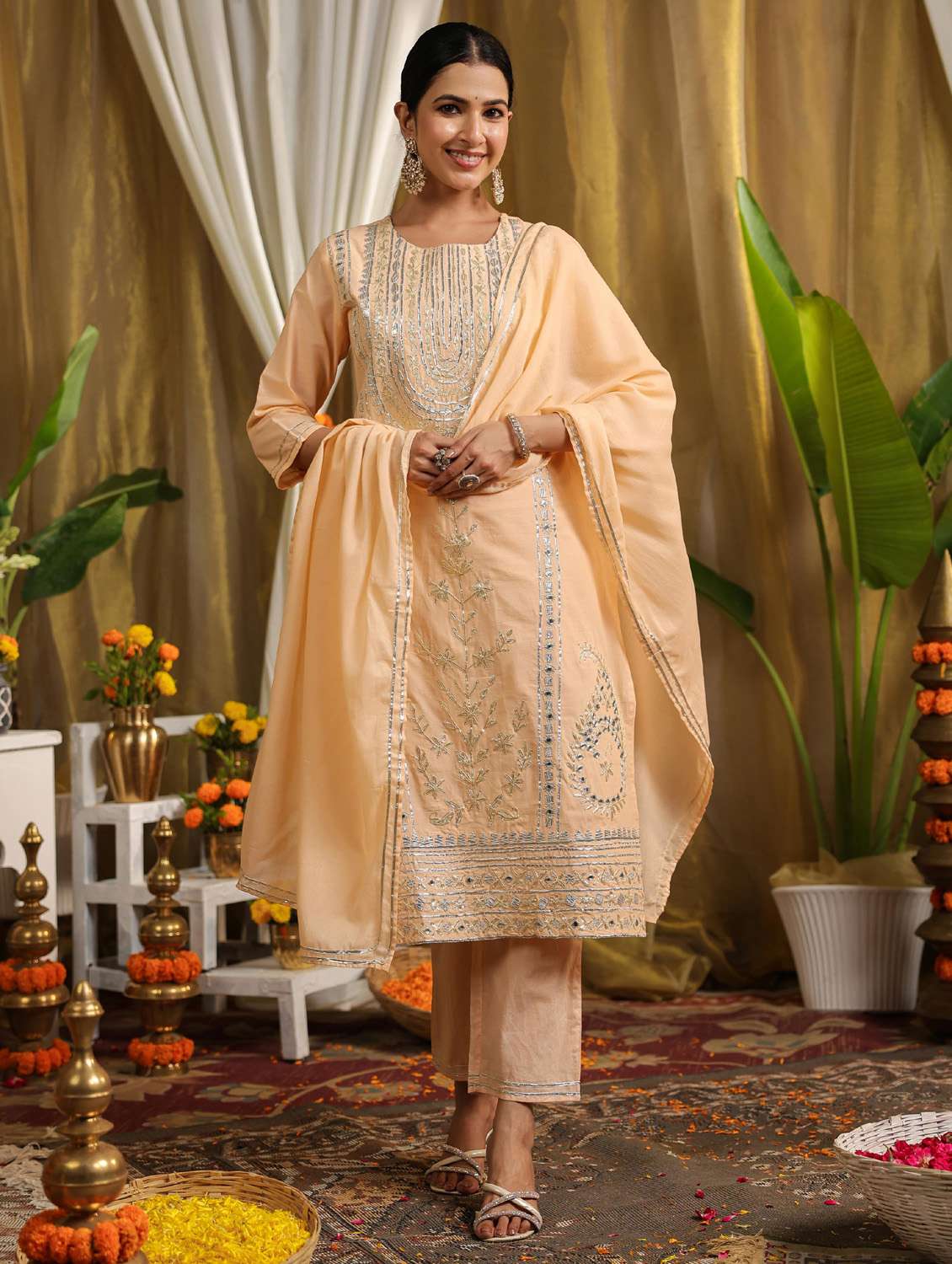 women kurta bottom set with dupatta