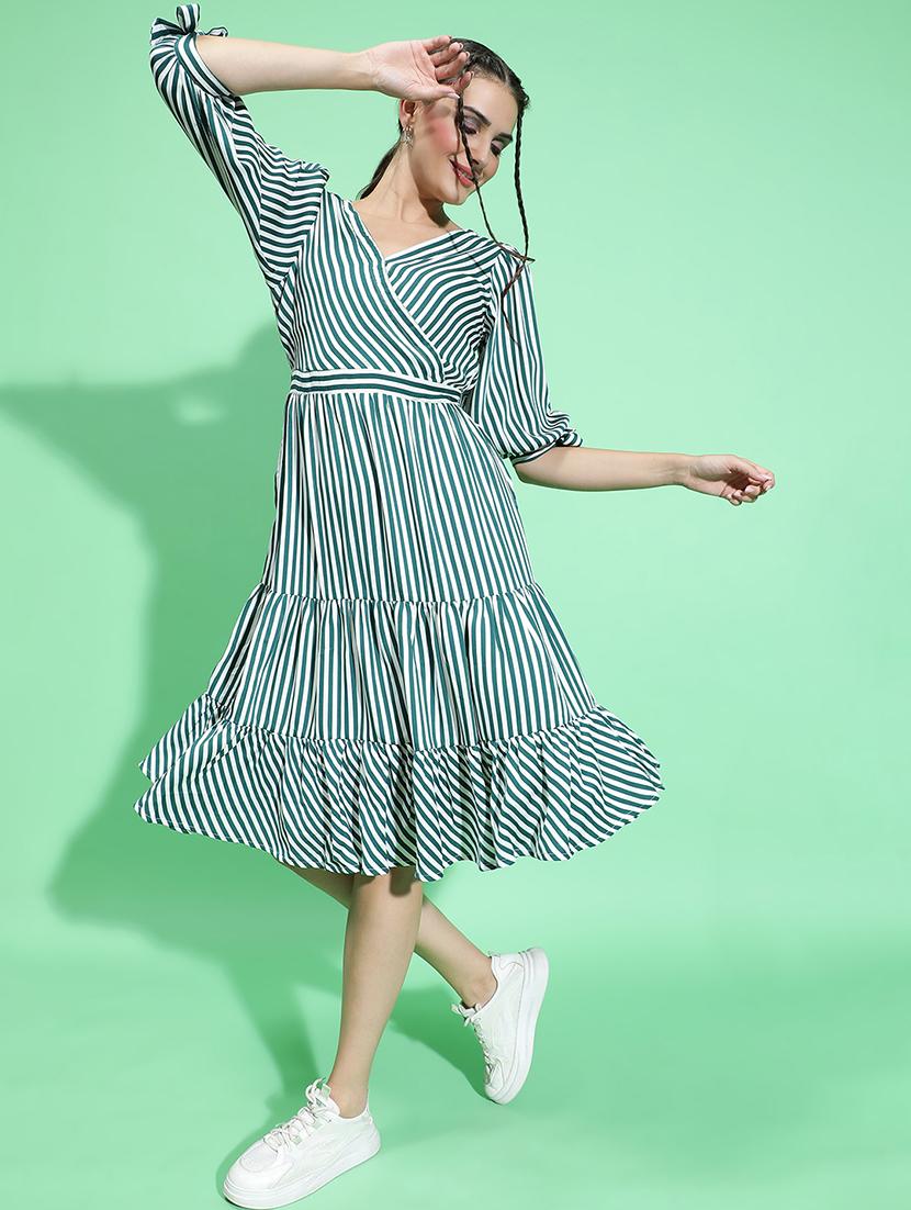 women white polyester tiered dress - 21382637 - Zoom Image - 0