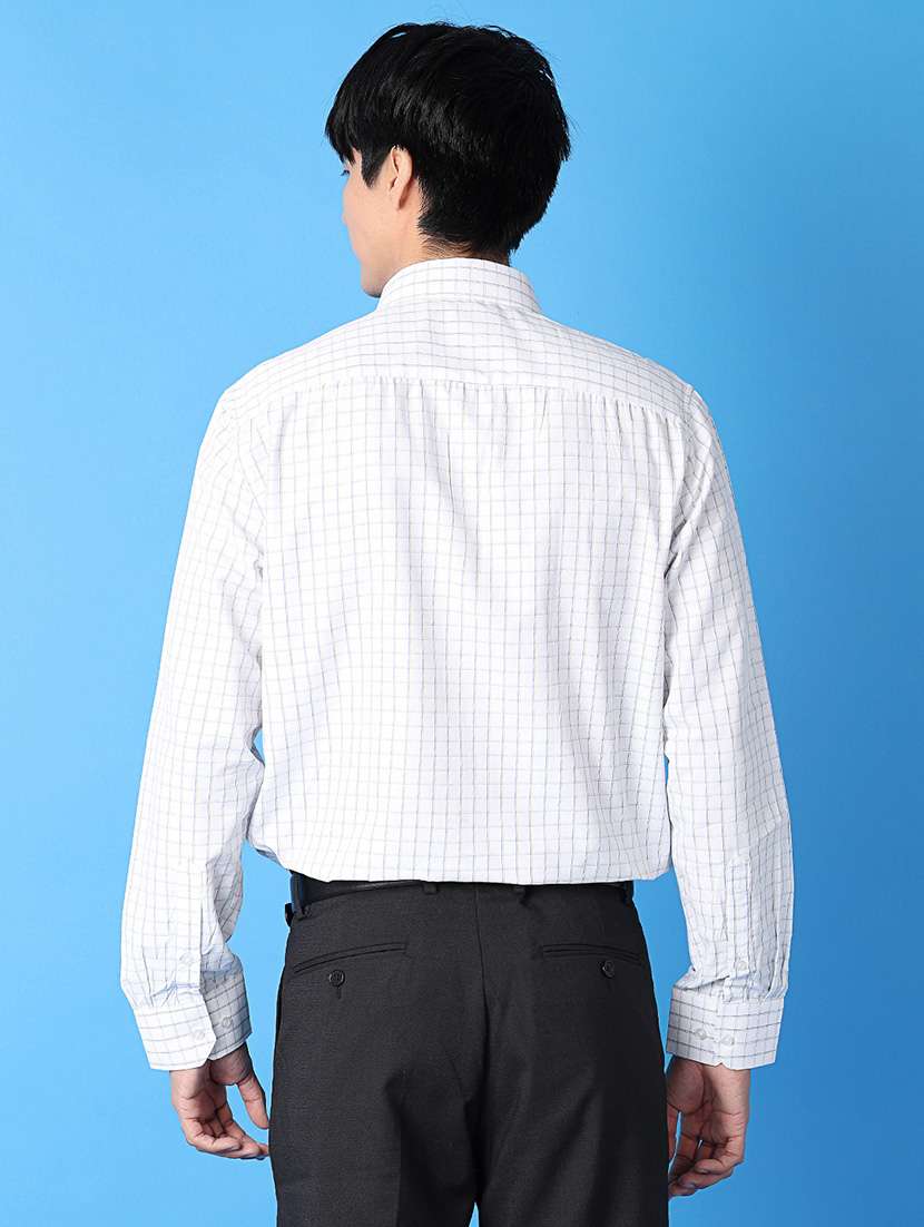 men checks printed log sleeves formal shirts - 21382803 -  Standard Image - 2