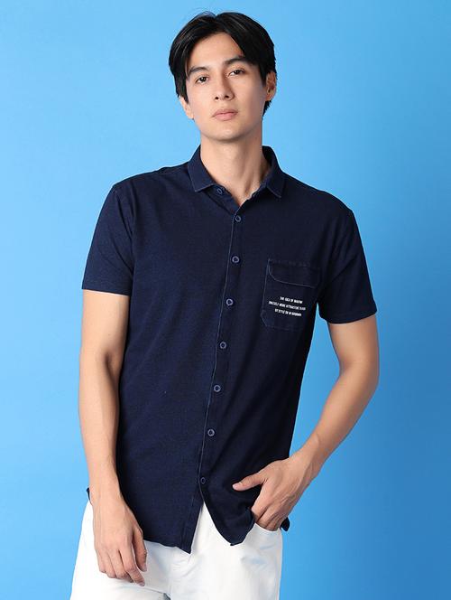 men solids short sleeves casual shirt - 21382826 - Standard Image - 0