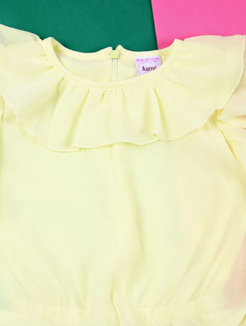 girls solid casual wear sskirt top set - 21382834 -  Standard Image - 2