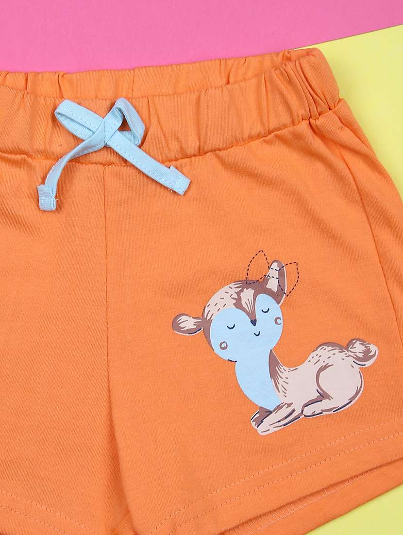 girls printed round neck top & shorts set - 21382888 -  Standard Image - 2