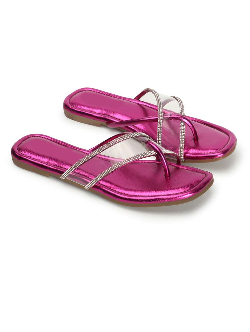 women pink slip on sandal - 21383003 -  Standard Image - 2