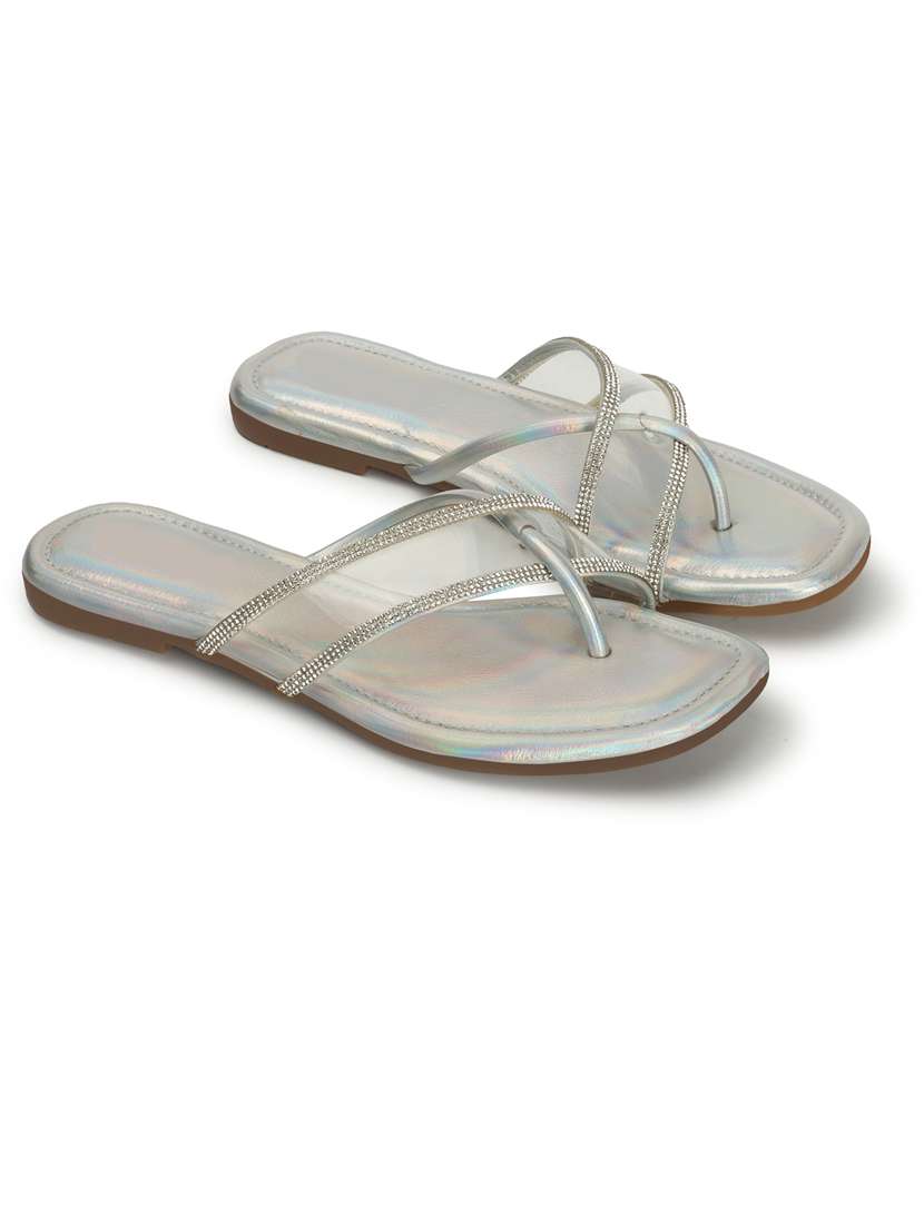women grey slip on sandal - 21383004 -  Standard Image - 2