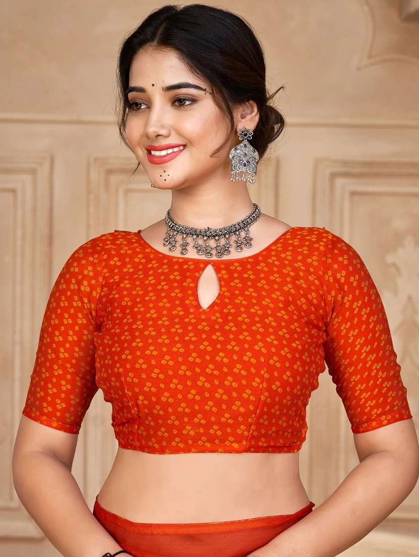 women bandhani printed chiffon saree with blouse - 21383010 -  Standard Image - 2