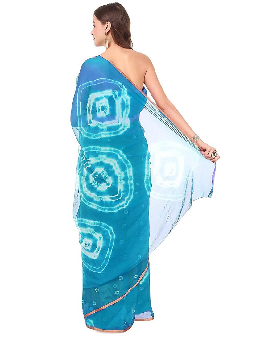 women bandhani printed chiffon saree - 21383018 - Standard Image - 2