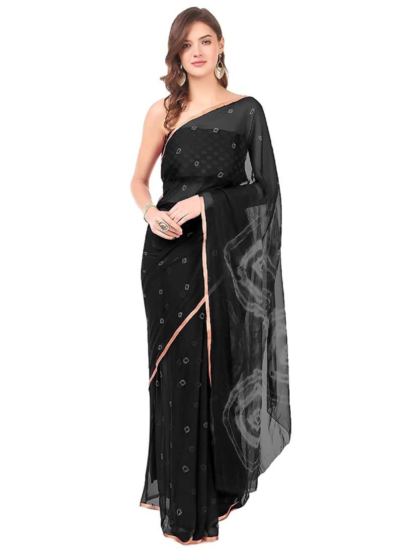 women bandhani printed chiffon saree with blouse