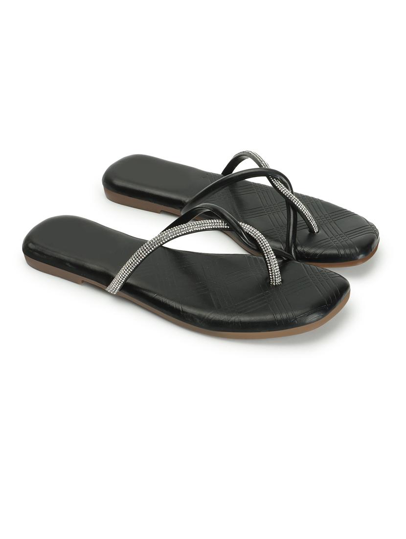 women black slip on sandal - 21383028 - Standard Image - 2