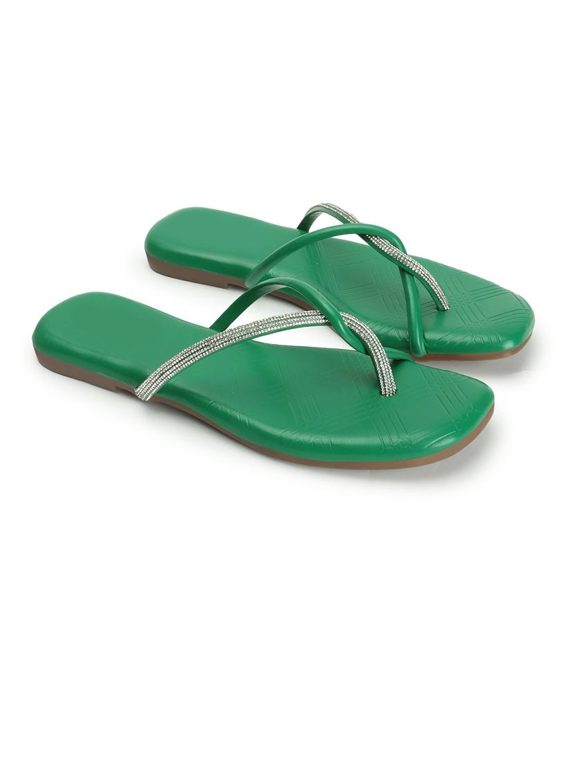 women green slip on sandal - 21383029 - Standard Image - 2