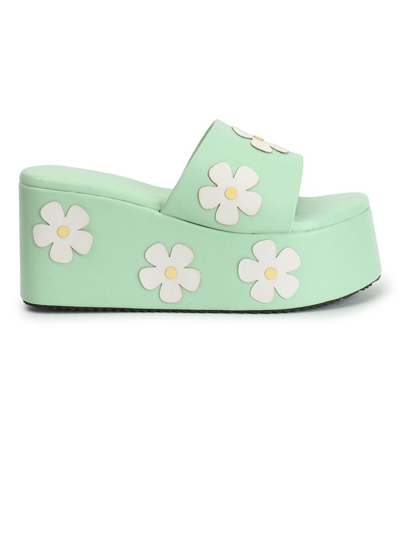 women sea green slip on wedges - 21383034 - Standard Image - 2