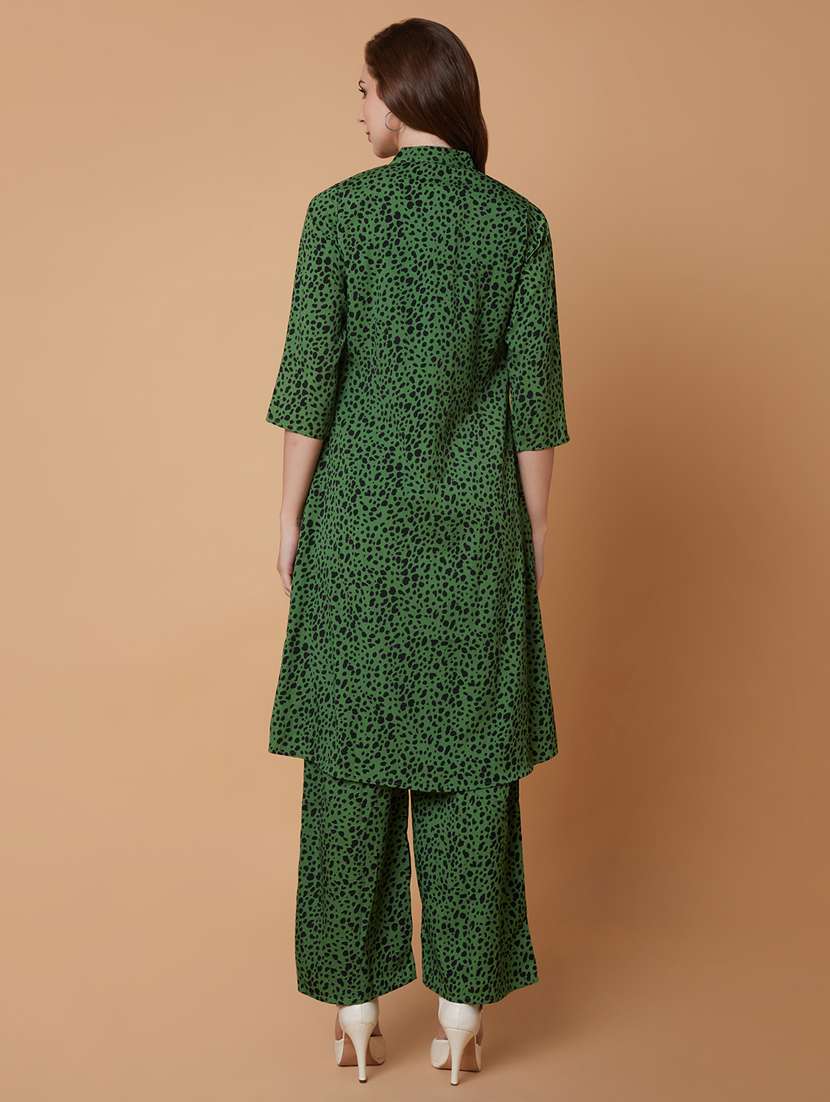women green full leg jumpsuit with long shrug - 21383310 -  Standard Image - 2