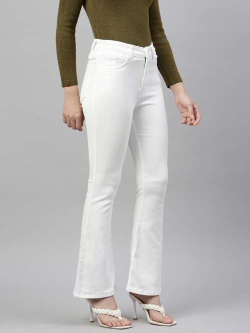 women white bootcut denim jeans - 21383505 -  Standard Image - 0