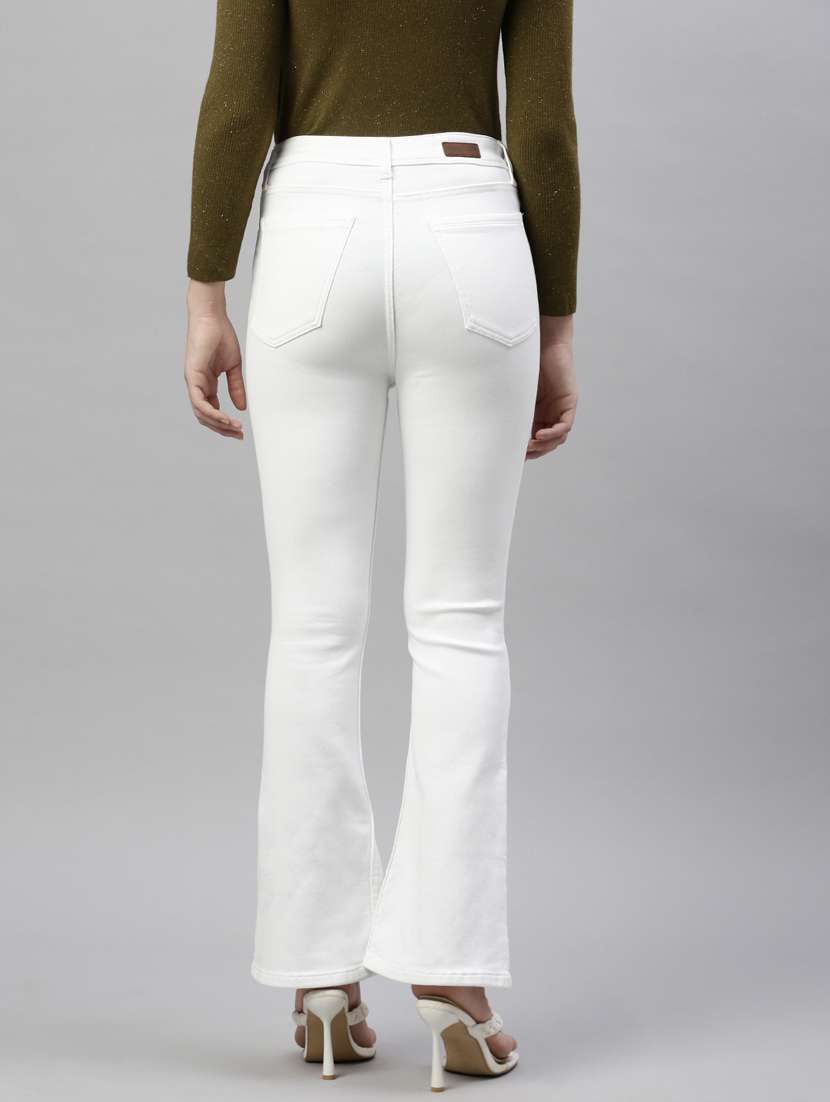 women white bootcut denim jeans - 21383505 -  Standard Image - 2