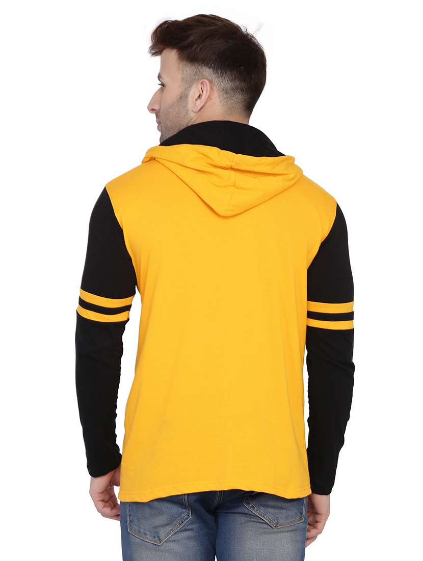 men color block hood neck casul shirt - 21383540 -  Standard Image - 2