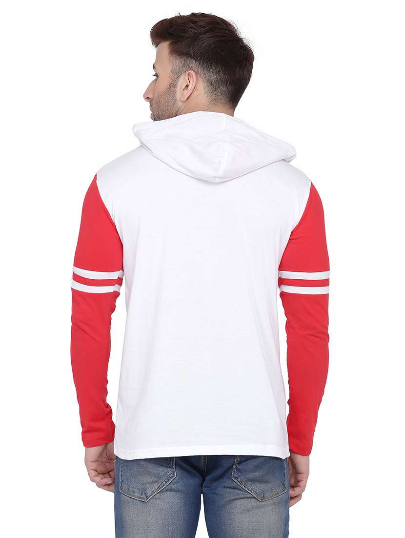 men color block hood neck casul shirt - 21383545 -  Standard Image - 2