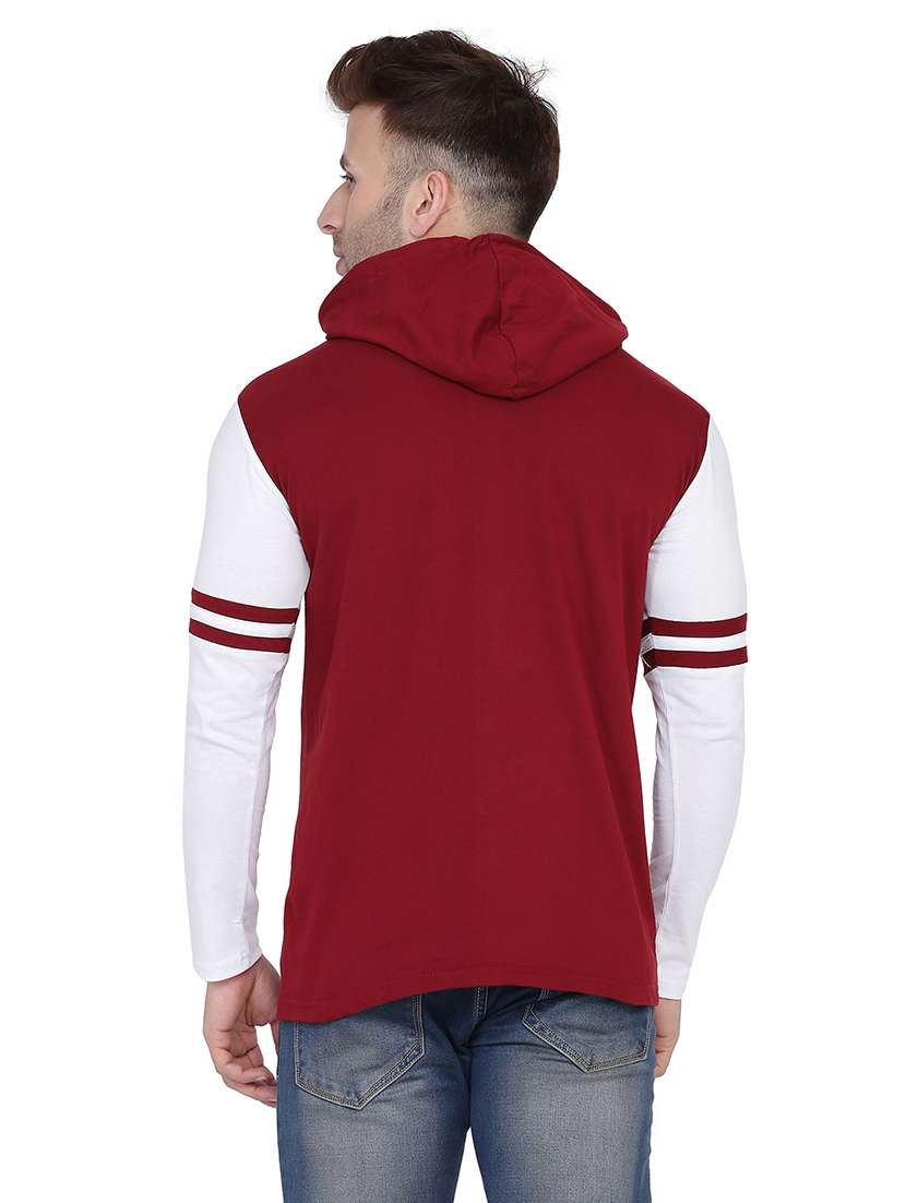 men color block hood neck casul shirt - 21383571 -  Standard Image - 2