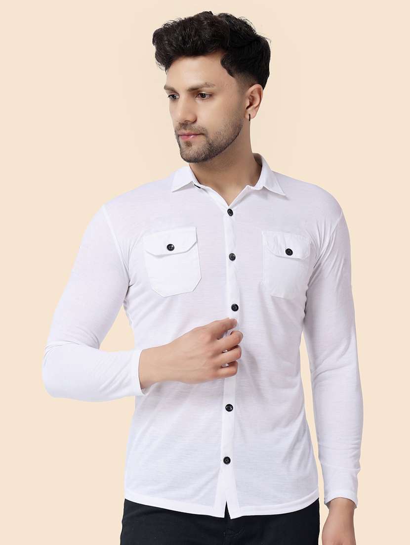men solid long sleeved casual shirt