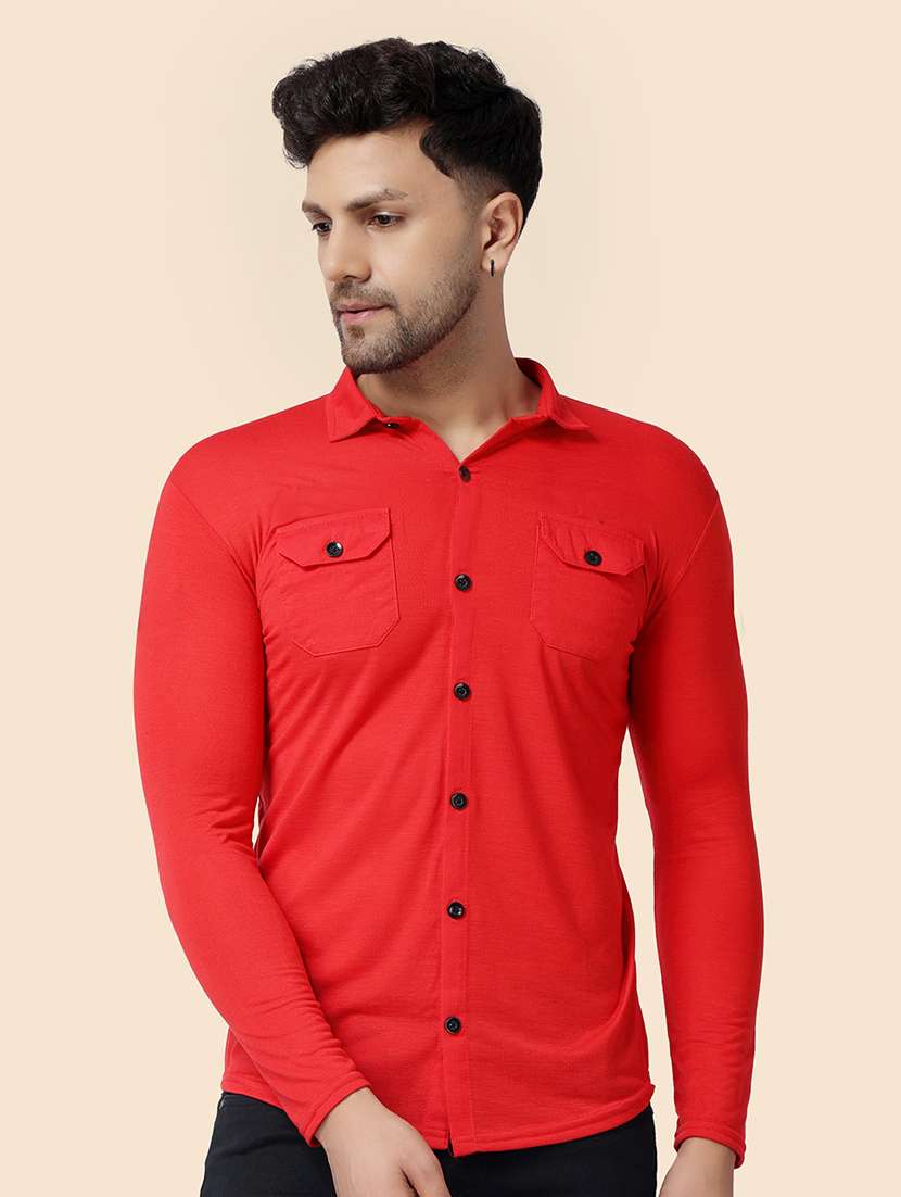 men solid long sleeved casual shirt