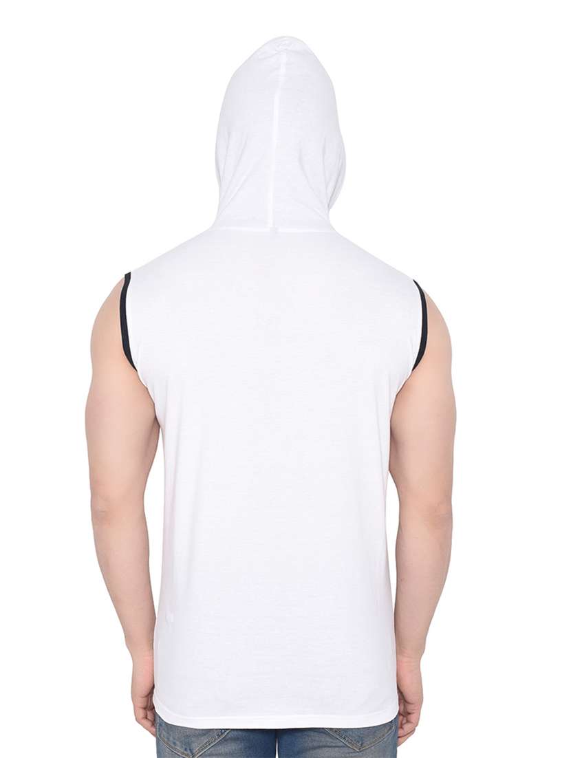 men solid hood neck t-shirt - 21383612 -  Standard Image - 2